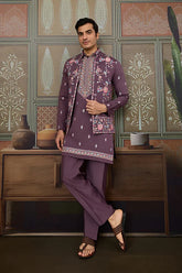Dusty Purple Wedding Kurta Set